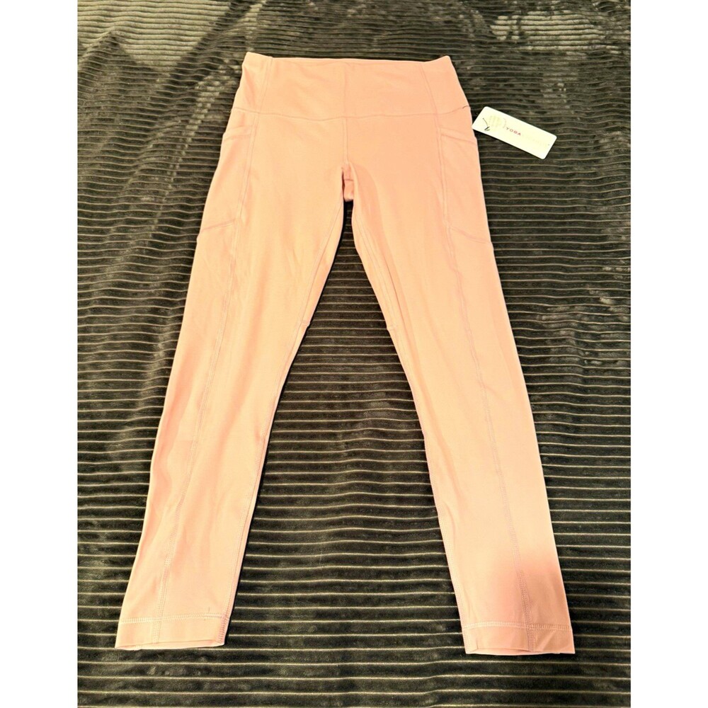 Yogalicious Nude Tech Light Pink AnkleLeggings Women's M High Rise Side Pockets